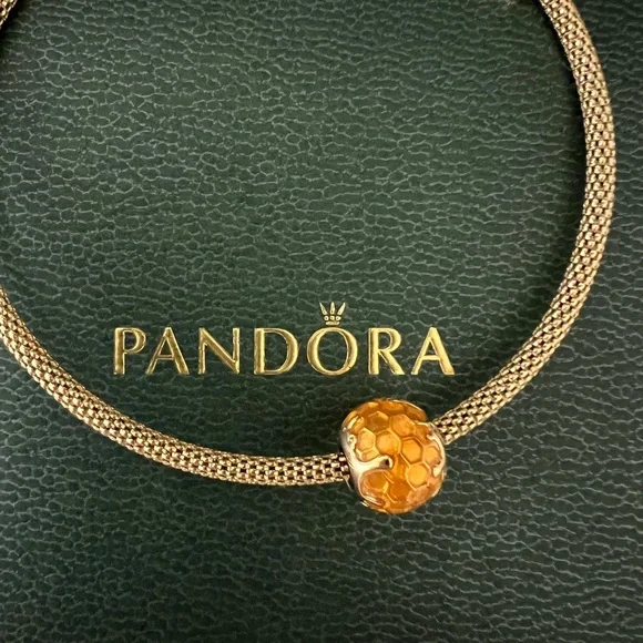 Pandora Shine Golden Honey Warm Yellow Enamel Charm - Picture 3 of 8